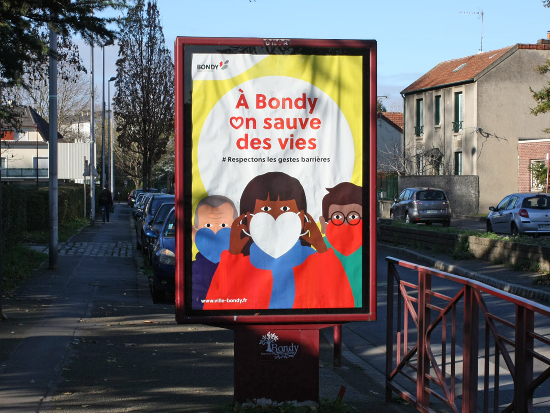 Campagne d'affichage masque covid